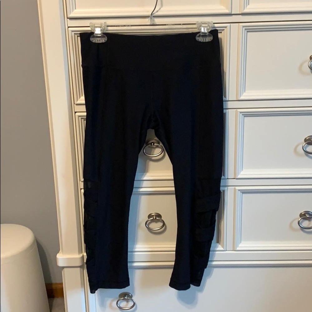 black calf cut leggings